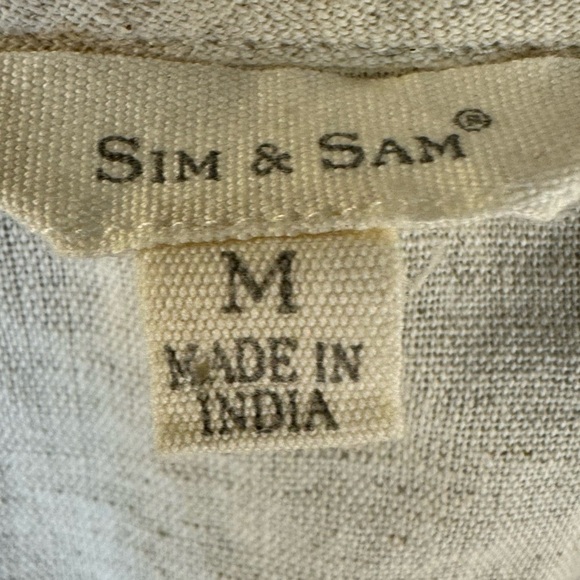 Sim and Sam Cotton Linen Scrunched Crop Top Womens Size Medium - Picture 2 of 7